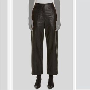 Jason Wu‎ Straight-Leg Lamb Leather Black Pants Size 4